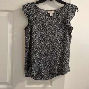 🛍️EUC LOFT floral Tank W/ Flutter Sleeves XSP 265